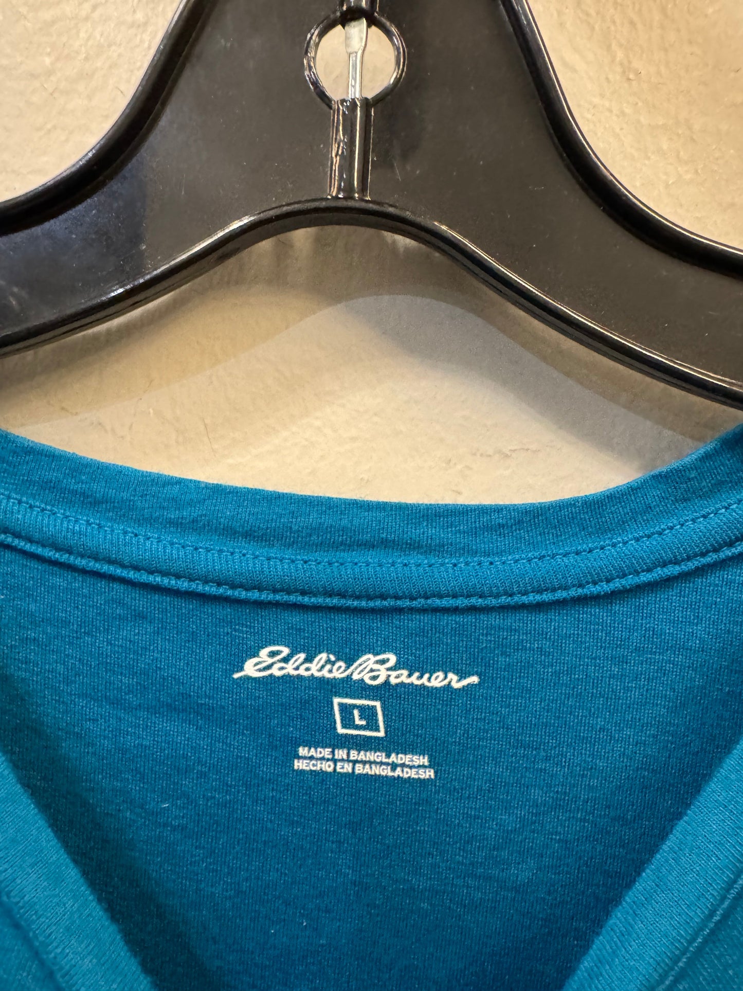 Top Long Sleeve Basic By Eddie Bauer In Blue, Size: L