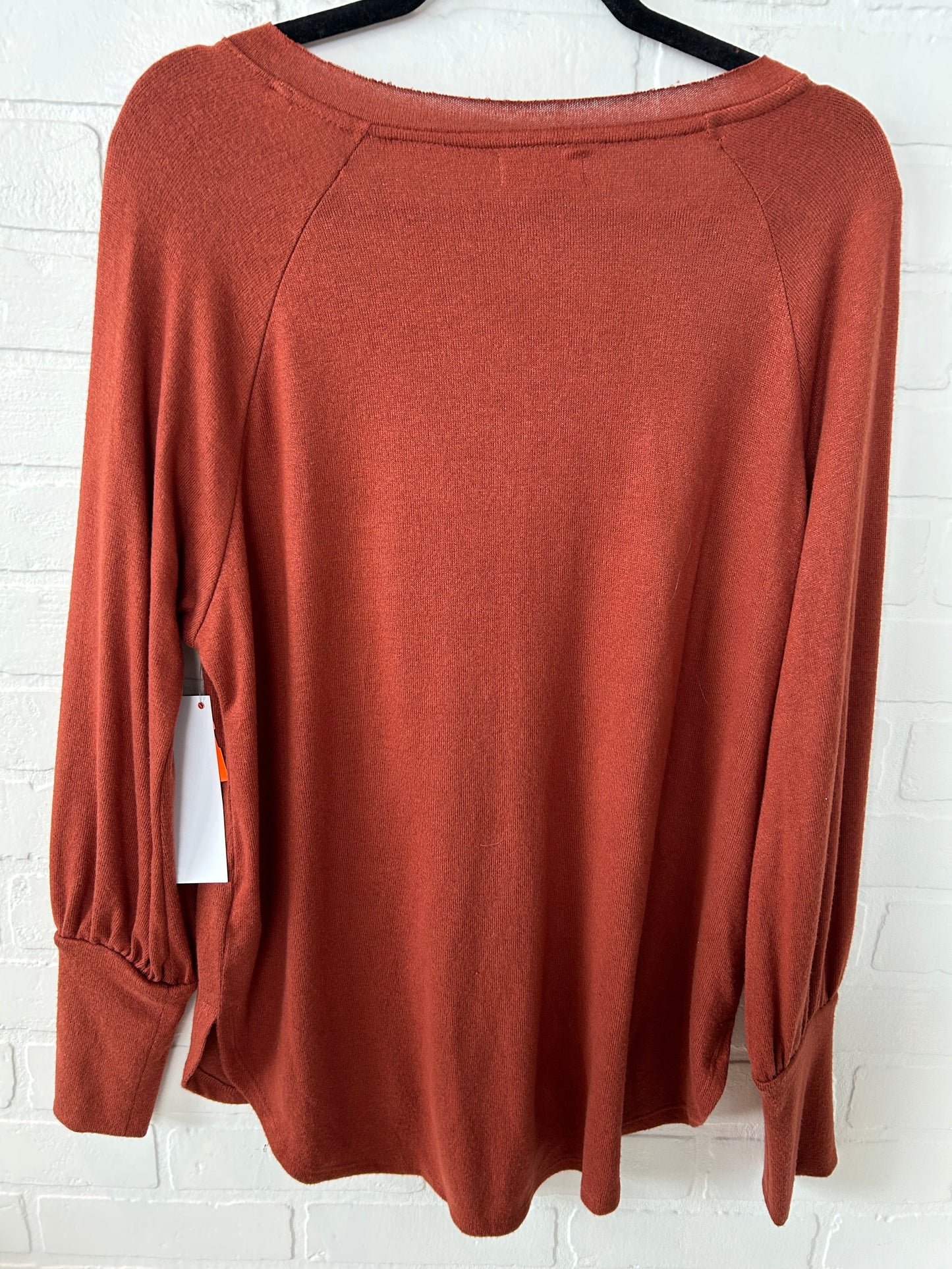 Top Long Sleeve By Knox Rose In Orange, Size: M