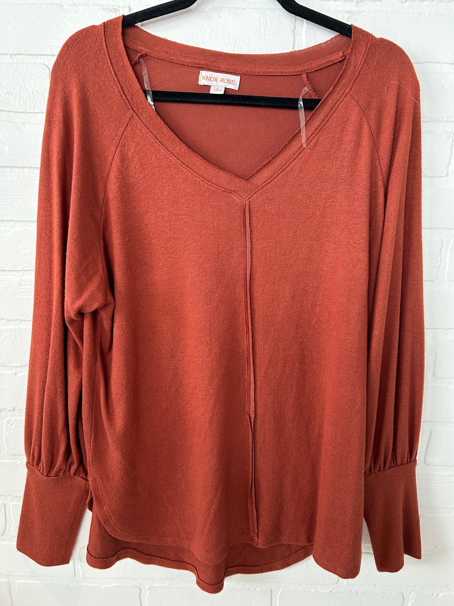 Top Long Sleeve By Knox Rose In Orange, Size: M