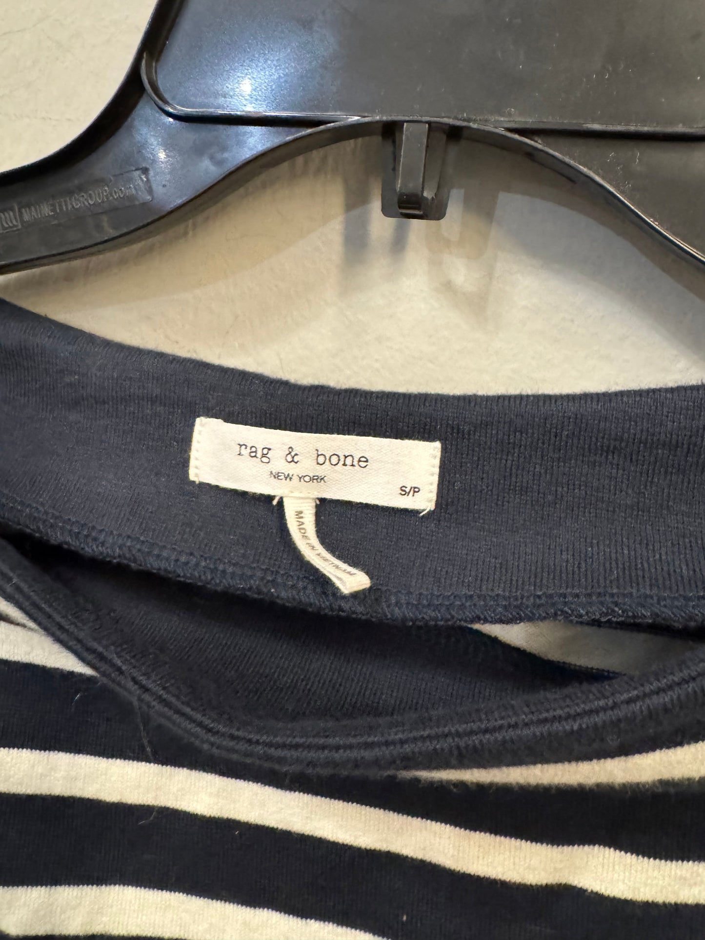 Top Long Sleeve By Rag And Bone In Blue & Cream, Size: S