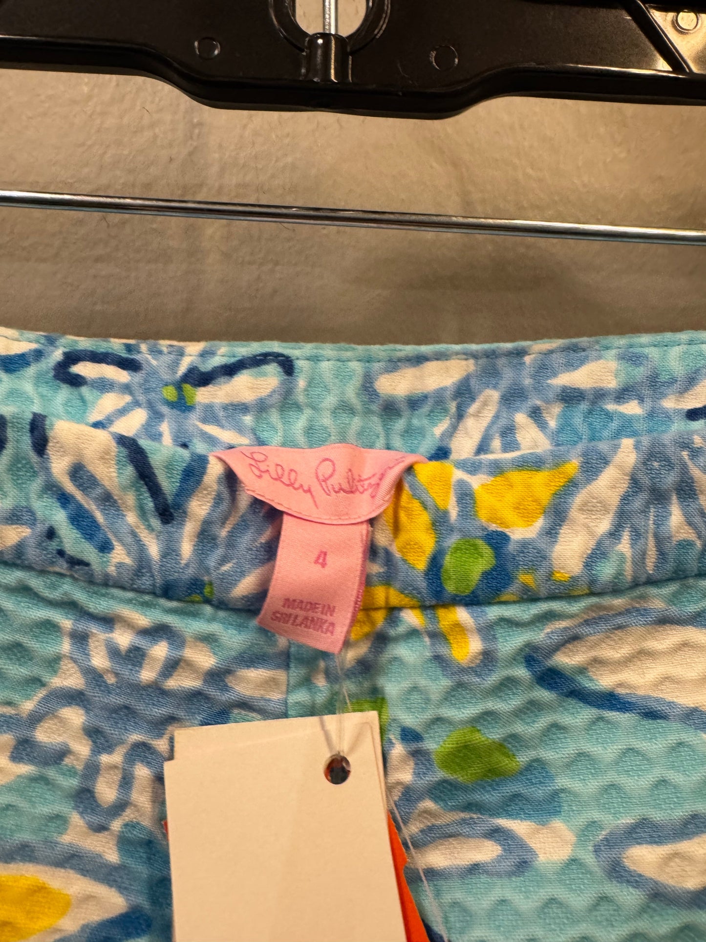 Shorts Designer By Lilly Pulitzer In Blue & Yellow, Size: 4