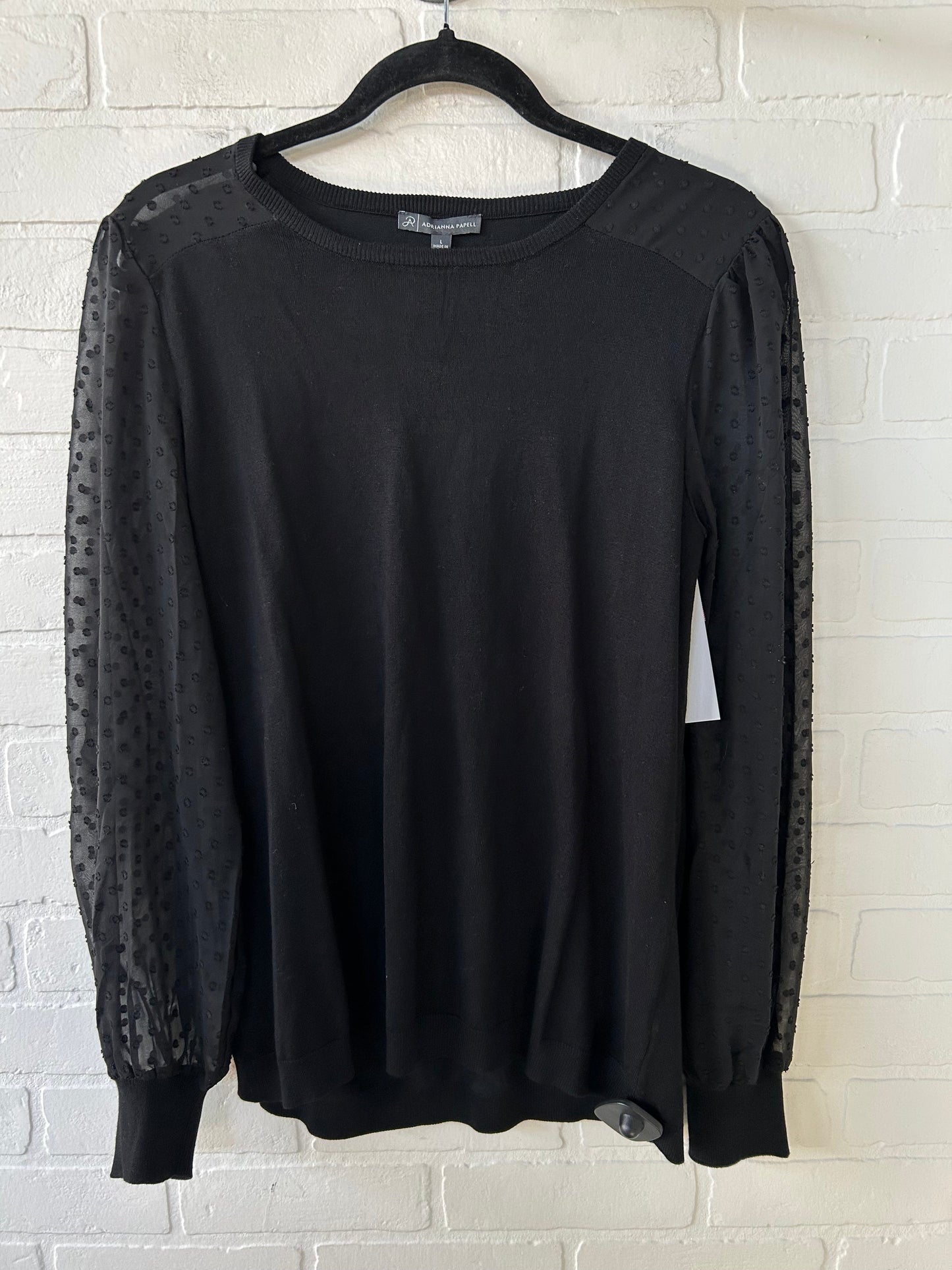 Sweater By Adrianna Papell In Black, Size: L