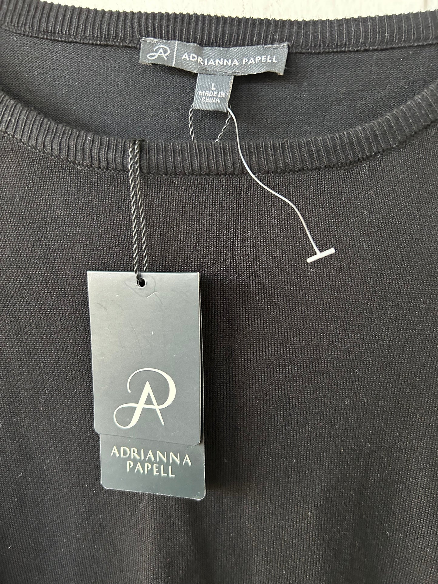 Sweater By Adrianna Papell In Black, Size: L