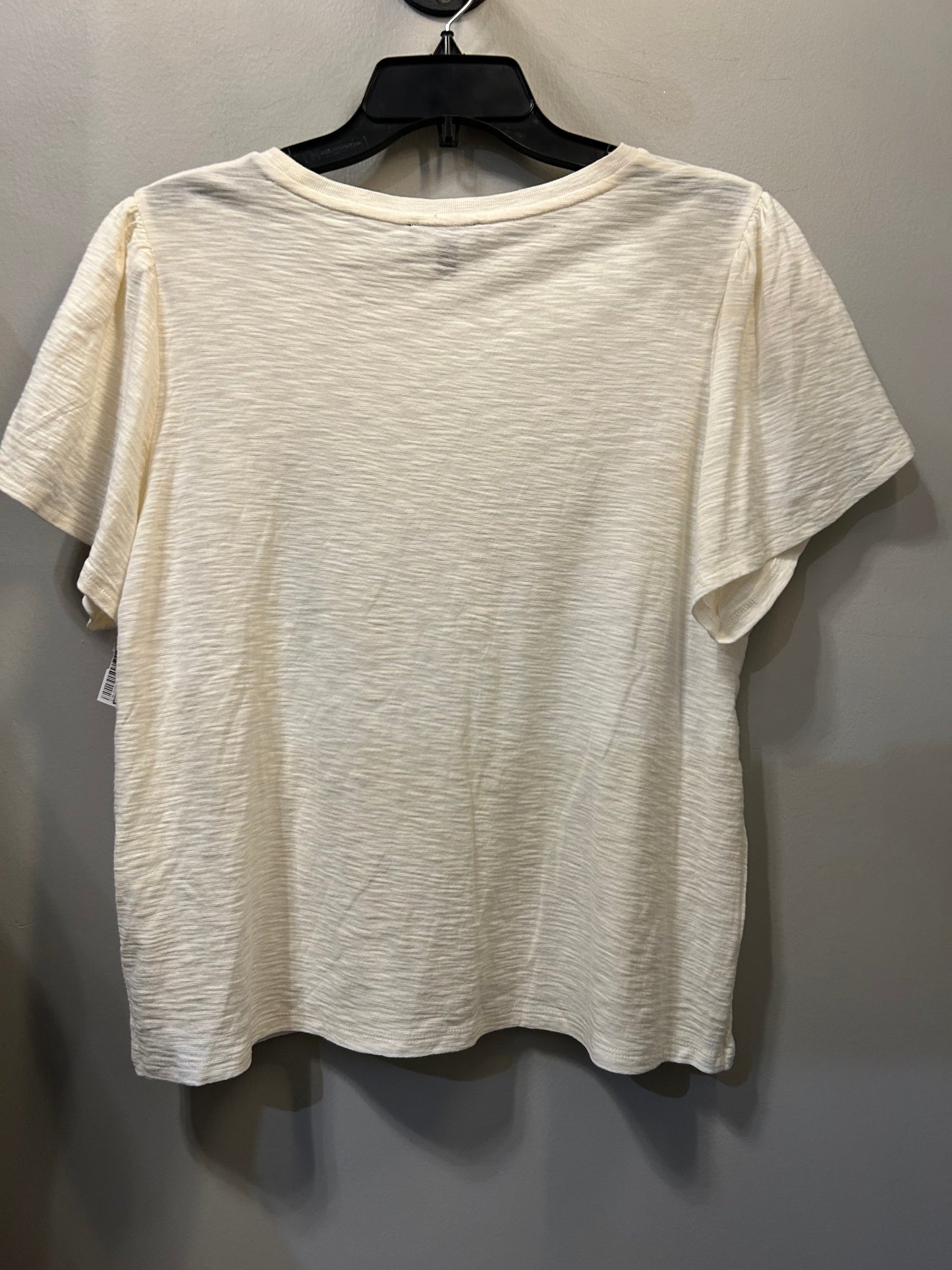 Top Short Sleeve By Express In Cream, Size: L