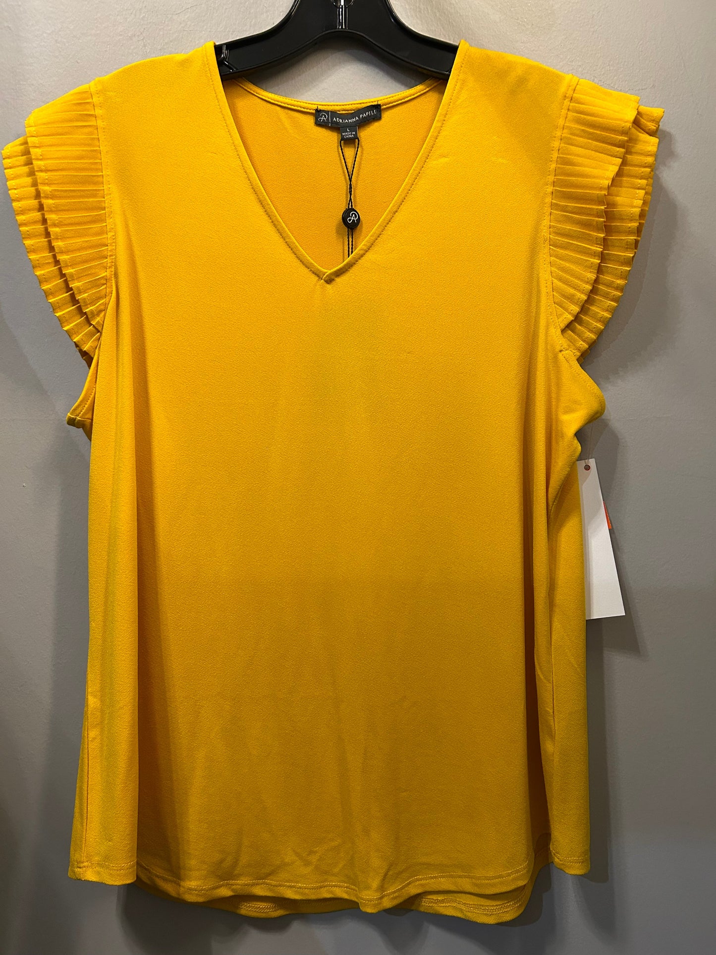 Top Sleeveless By Adrianna Papell In Yellow, Size: L