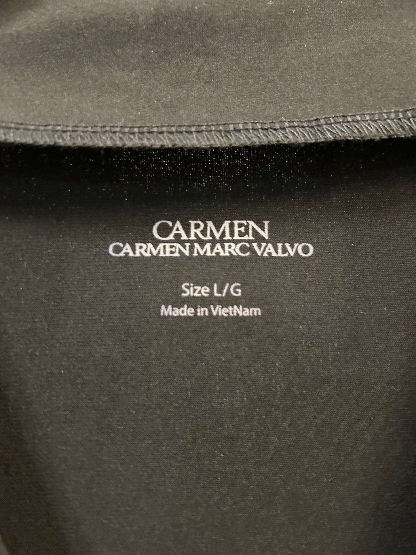 Top Long Sleeve By Carmen By Carmen Marc Valvo In Black, Size: L