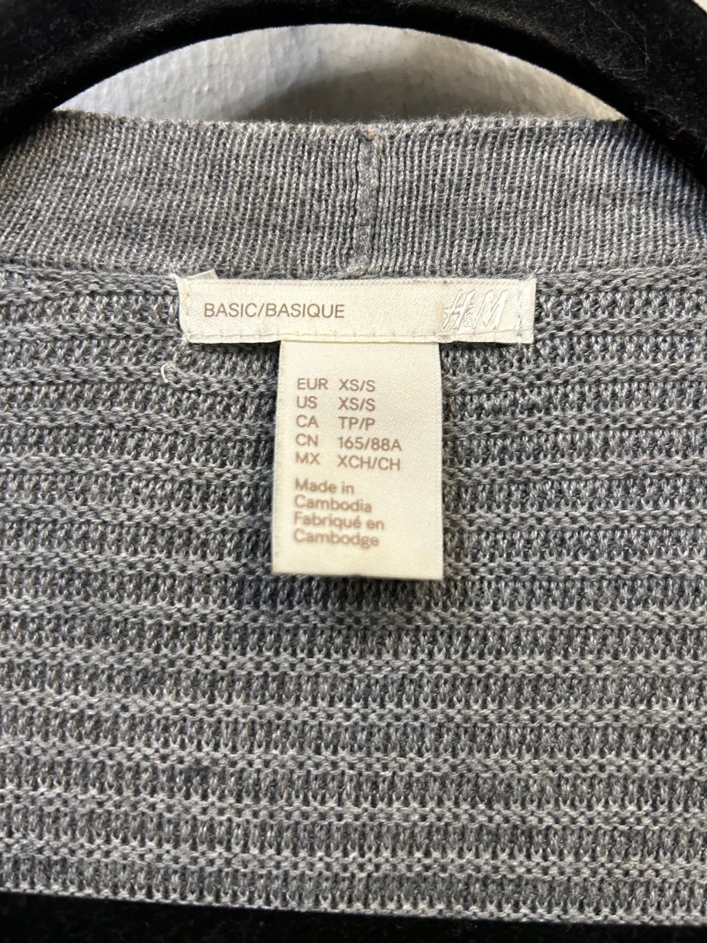 Sweater Cardigan By H&m In Grey, Size: Xs