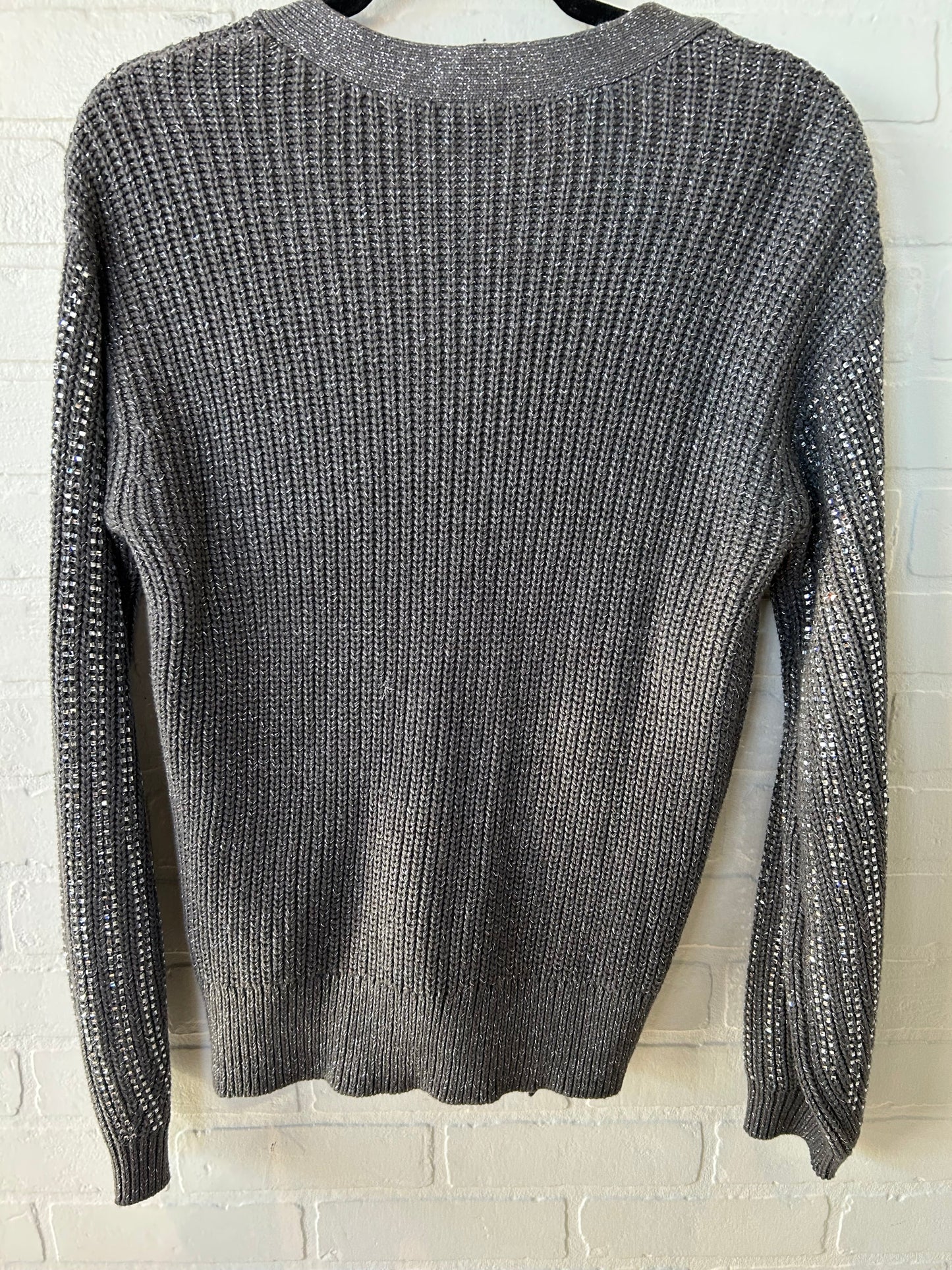 Sweater Cardigan By Inc In Grey, Size: L