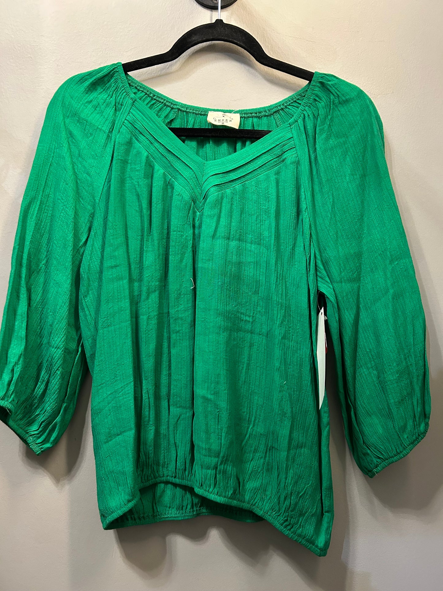 Top Long Sleeve By Ember In Green, Size: M