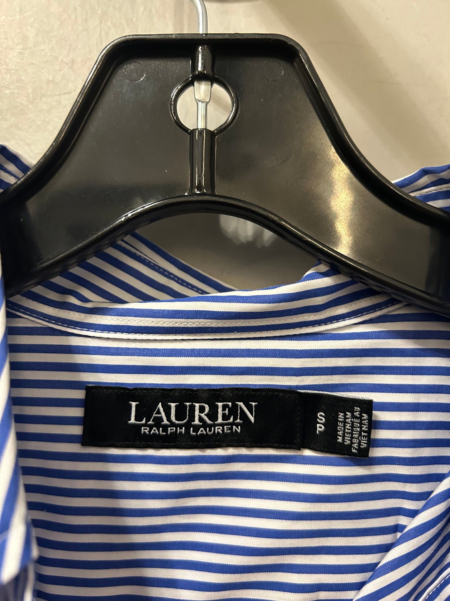 Top Long Sleeve By Lauren By Ralph Lauren In Blue & White, Size: S