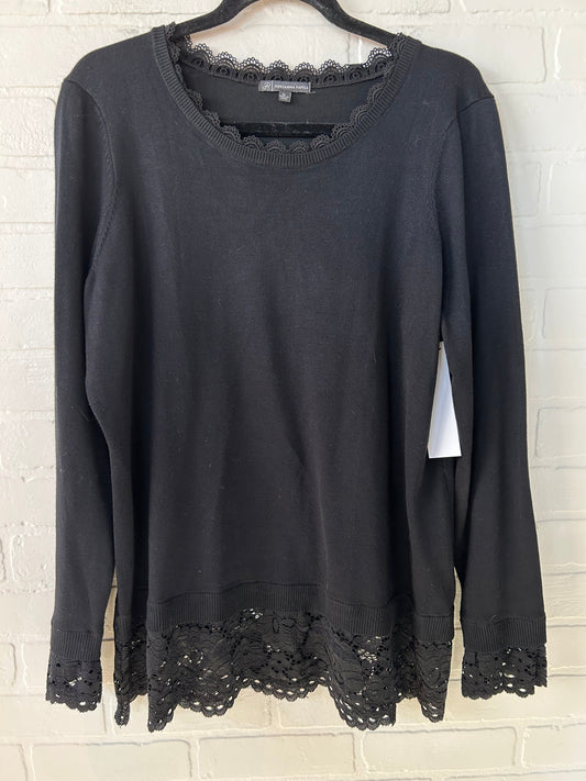 Sweater By Adrianna Papell In Black, Size: Xl