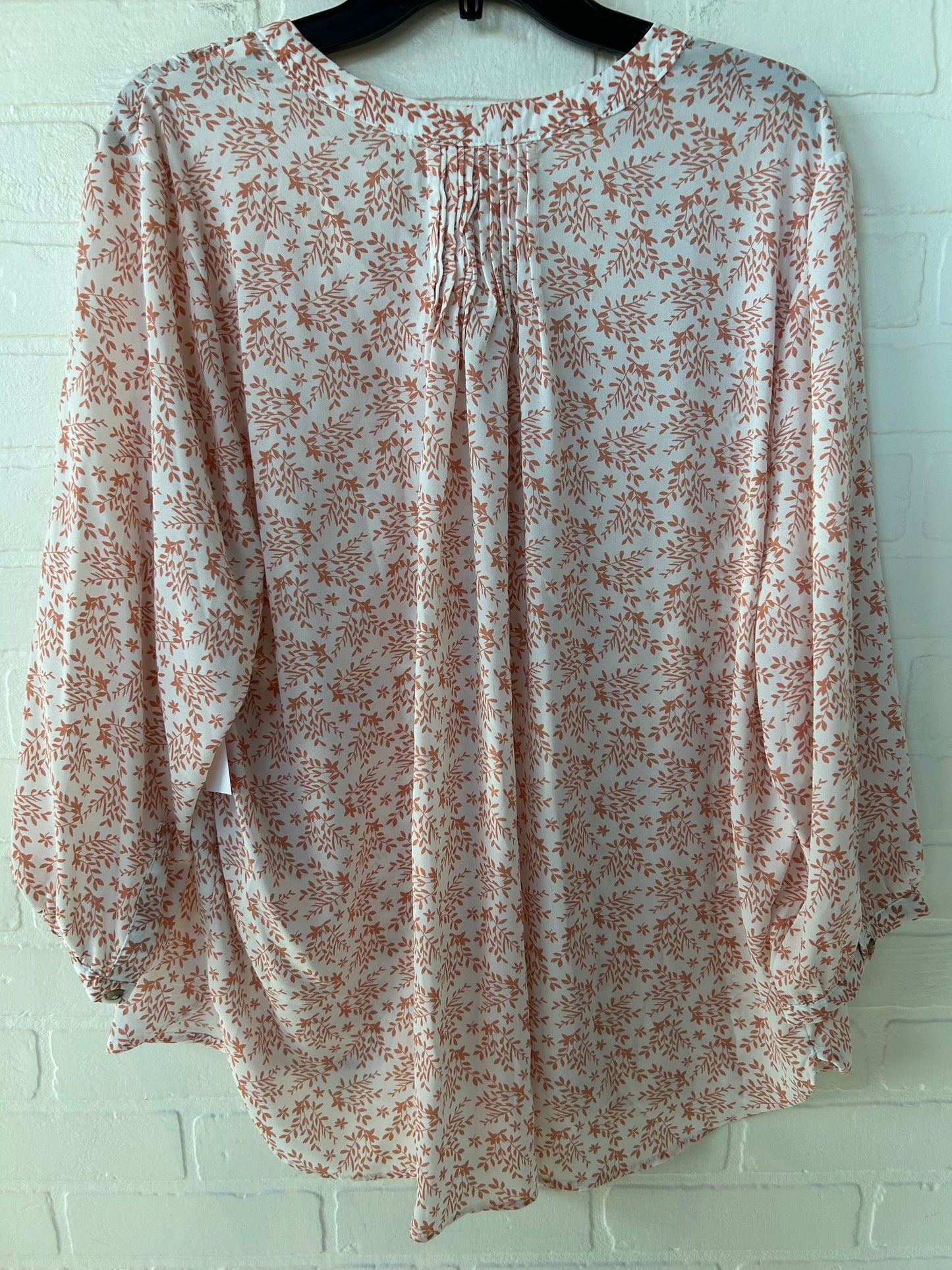 Top Long Sleeve By Jachs Girlfirend In Orange & White, Size: Xxl