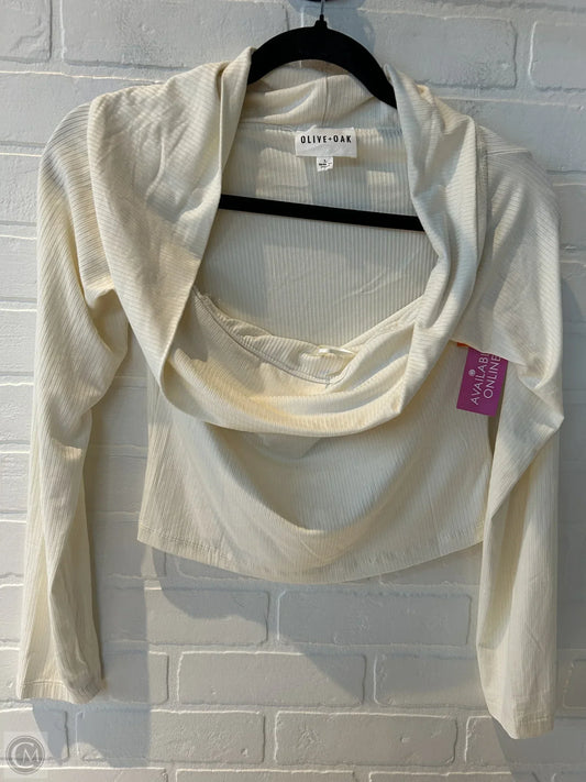 Top Long Sleeve By Olive And Oak In Cream, Size: L