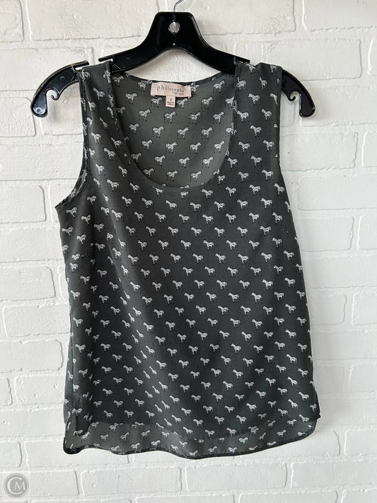 Top Sleeveless By Philosophy In Grey & White, Size: S