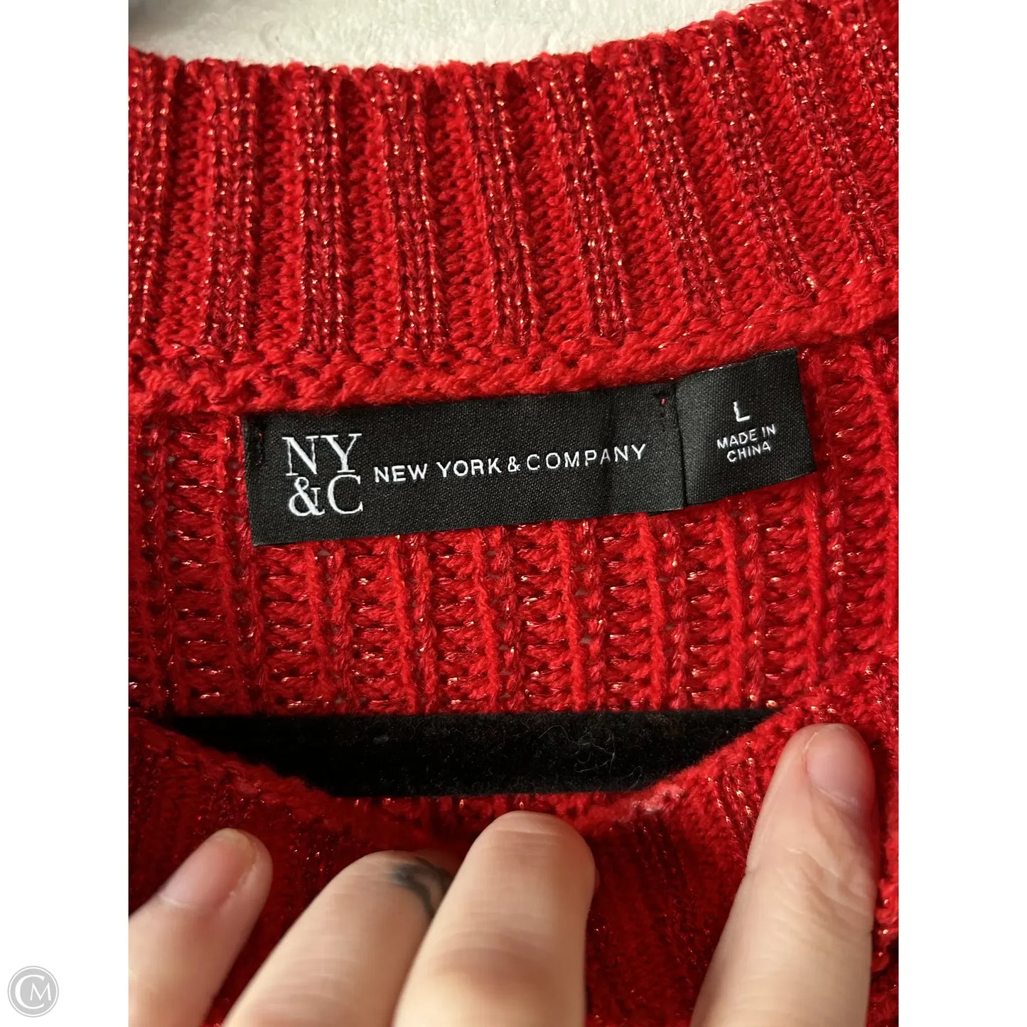 Sweater By New York And Co In Red, Size: L