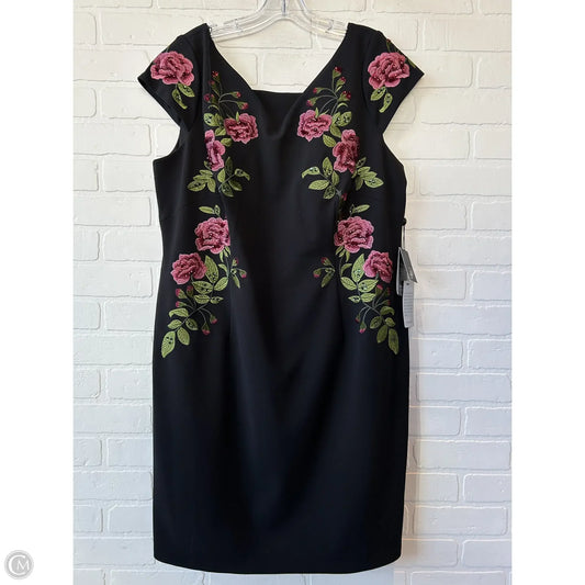 Dress Party Midi By Adrianna Papell In Black, Size: 1x