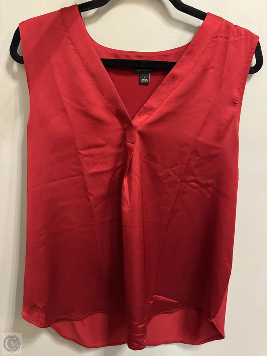 Top Sleeveless By Ann Taylor In Red, Size: L