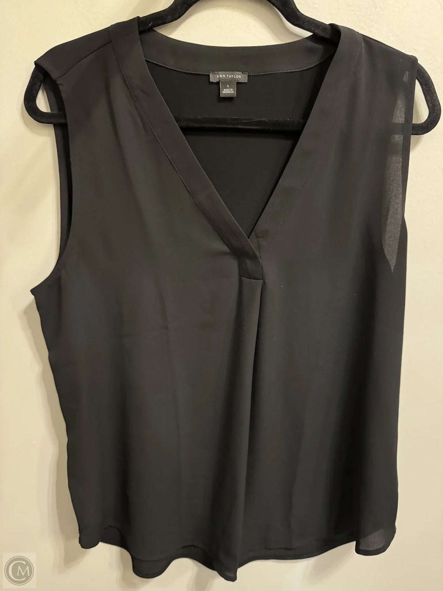 Top Sleeveless By Ann Taylor In Black, Size: L