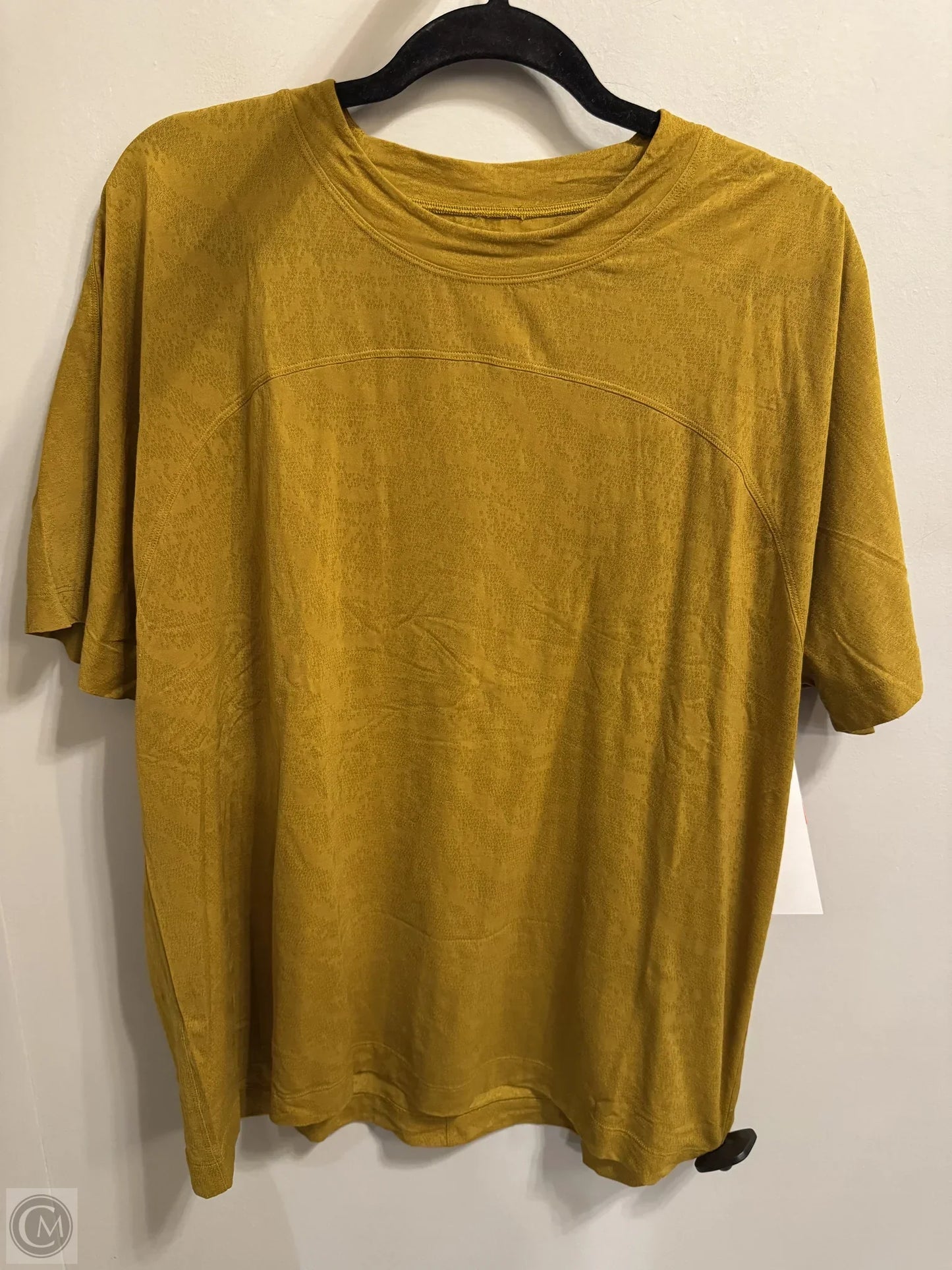 Athletic Top Short Sleeve By Lululemon In Yellow, Size: 1x