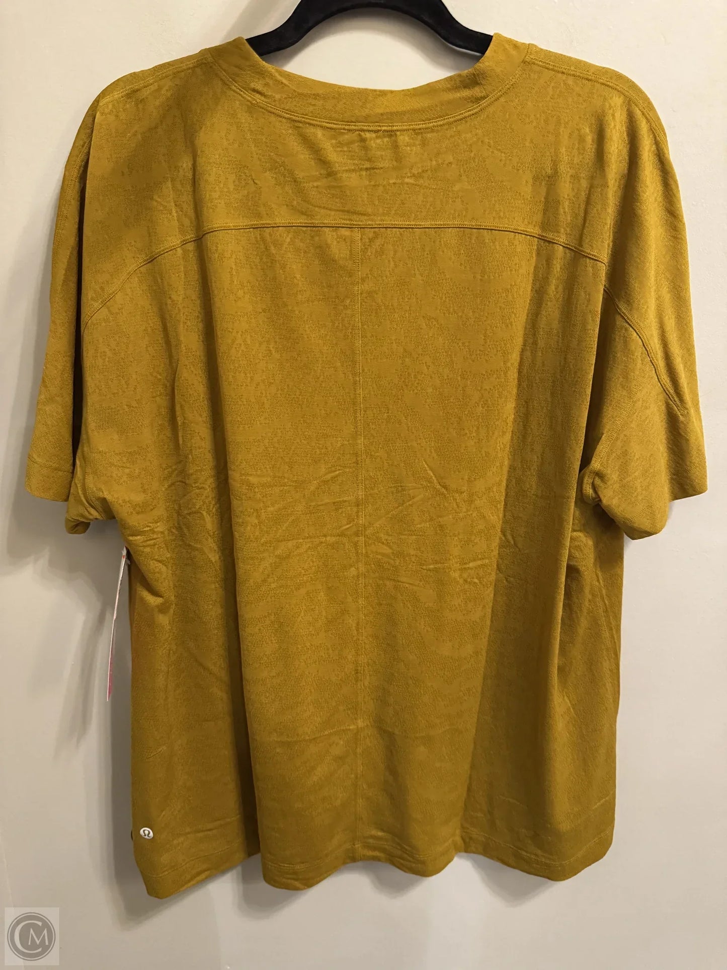 Athletic Top Short Sleeve By Lululemon In Yellow, Size: 1x