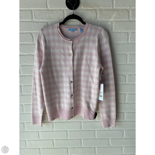 Sweater Cardigan By Draper James In Pink & White, Size: M