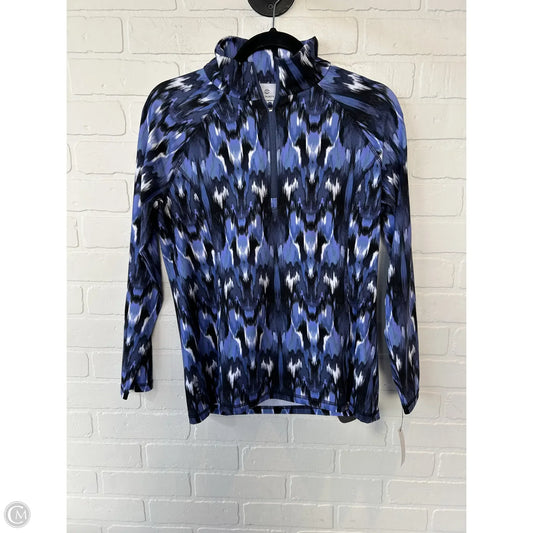 Athletic Top Long Sleeve Collar By Talbots In Black & Blue, Size: Mp