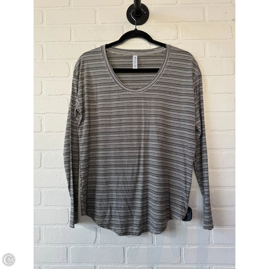 Athletic Top Long Sleeve Crewneck By Athleta In Black & Cream, Size: S