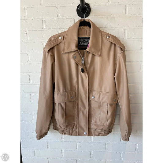 Jacket Moto By Levis In Tan, Size: S