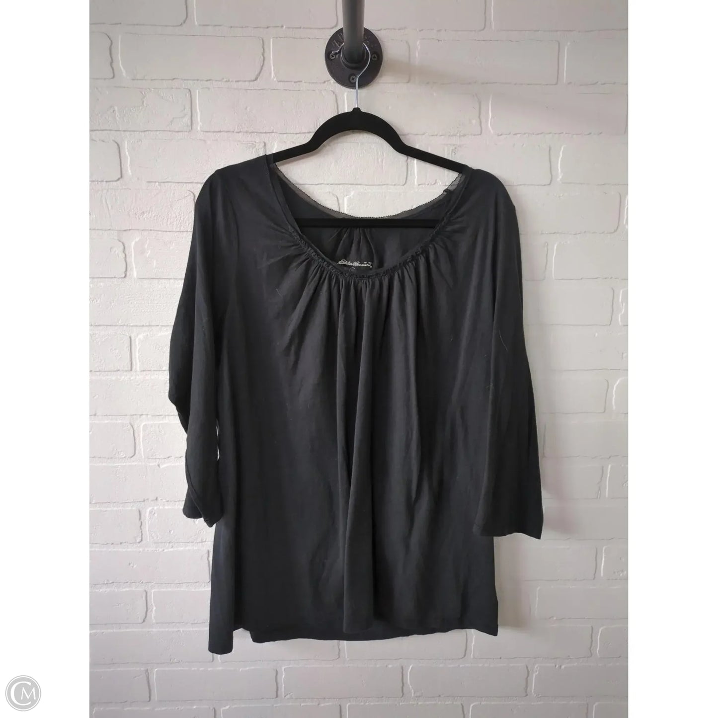 Top Long Sleeve By Eddie Bauer In Black, Size: Xl