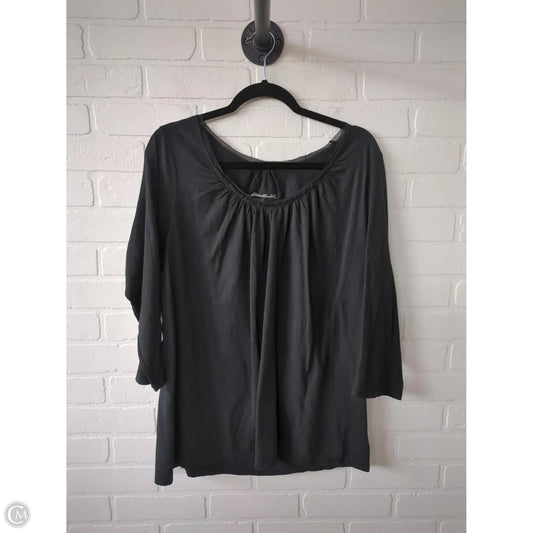 Top Long Sleeve By Eddie Bauer In Black, Size: Xl
