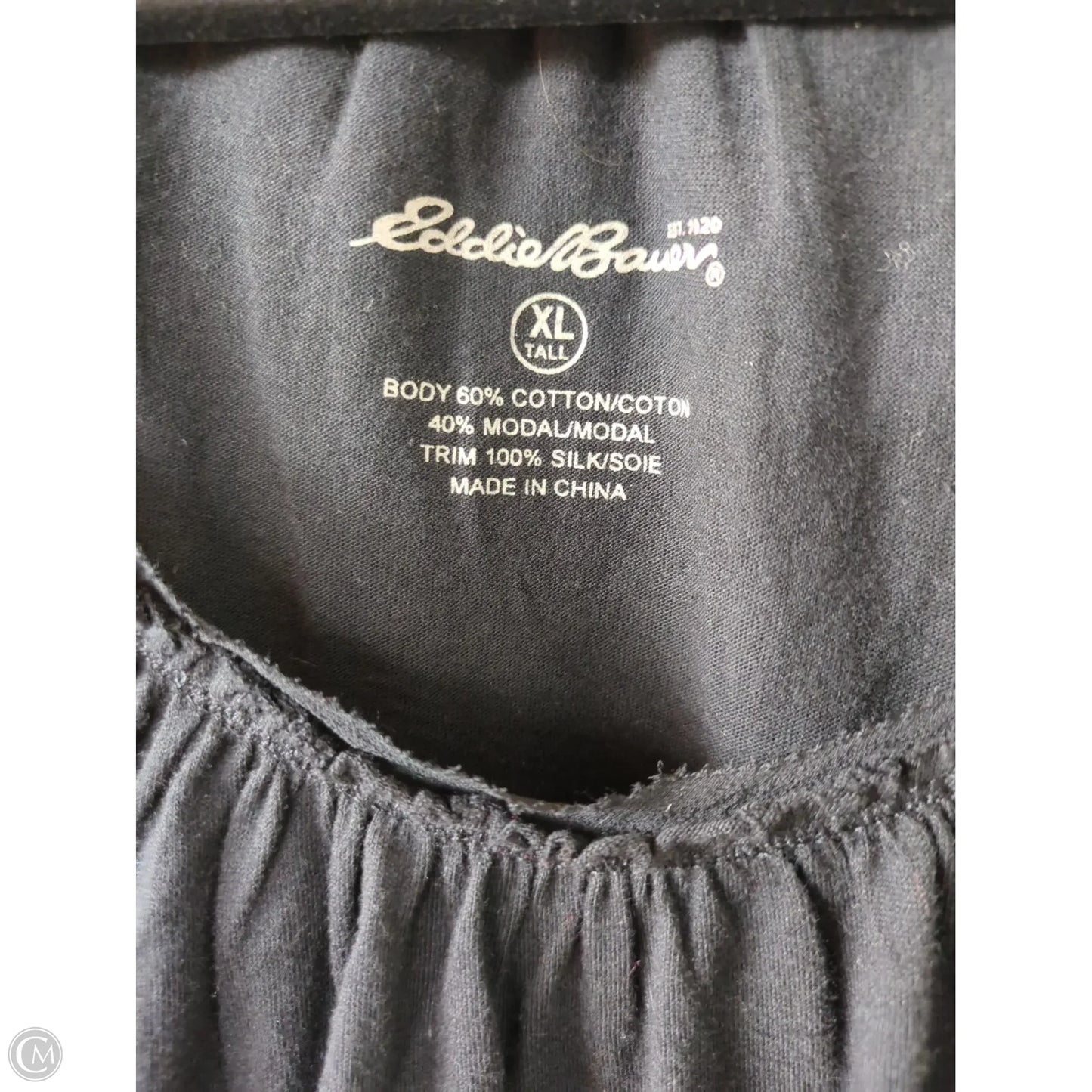 Top Long Sleeve By Eddie Bauer In Black, Size: Xl