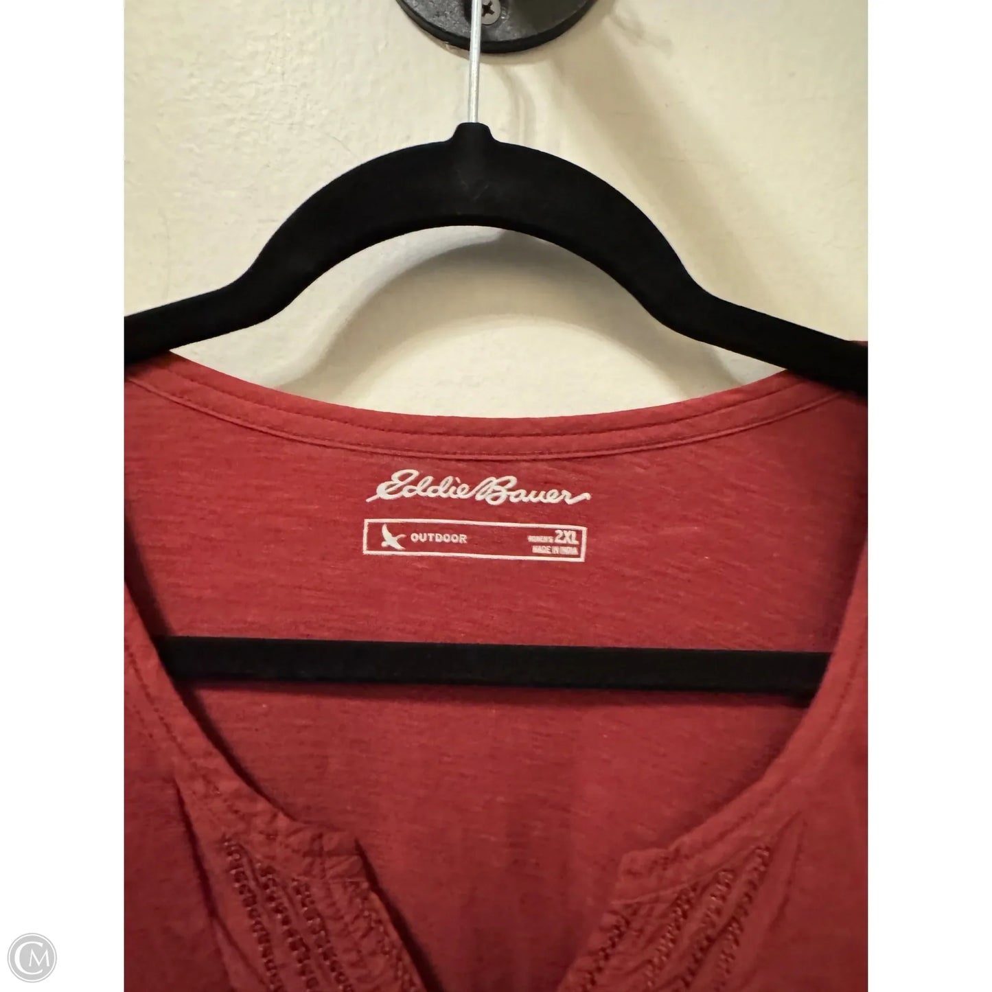 Top 3/4 Sleeve By Eddie Bauer In Red, Size: 2x