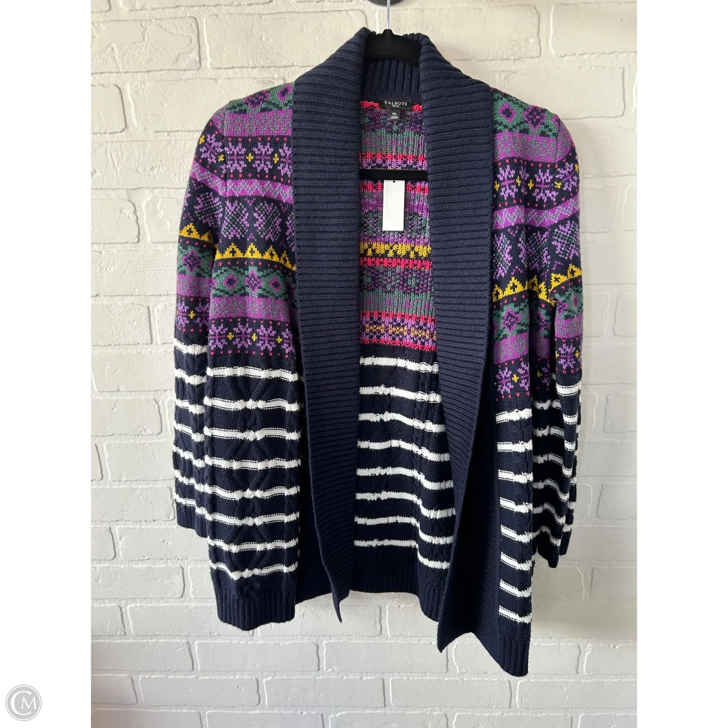 Sweater Cardigan By Talbots In Navy, Size: Mp