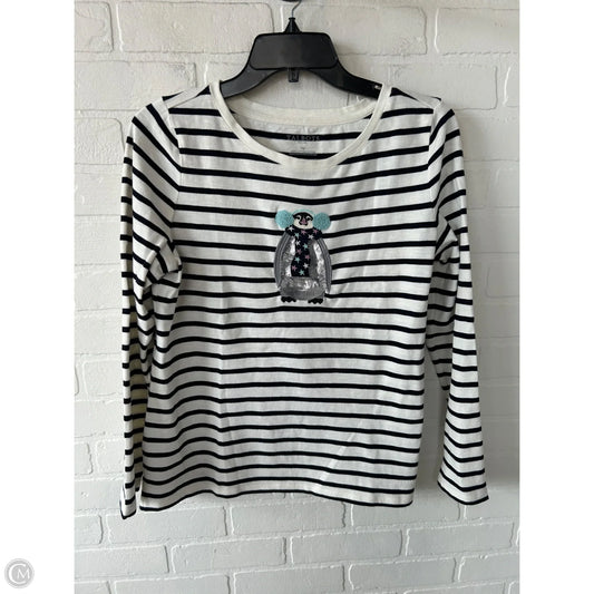 Top Long Sleeve By Talbots In Black & Cream, Size: Mp