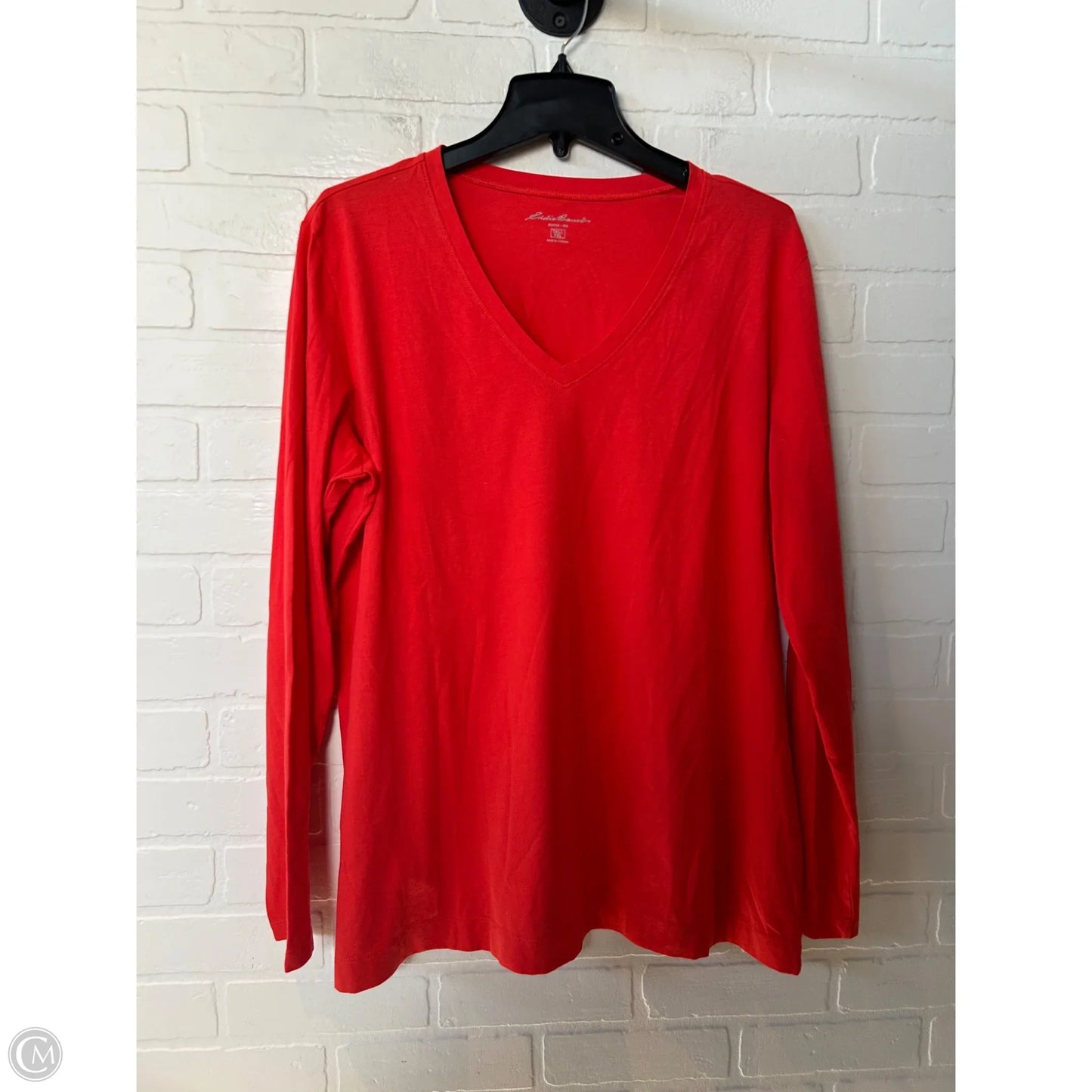 Top Long Sleeve Basic By Eddie Bauer In Orange, Size: Xxl