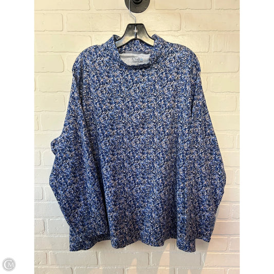 Top Long Sleeve By Croft And Barrow In Blue, Size: 3x