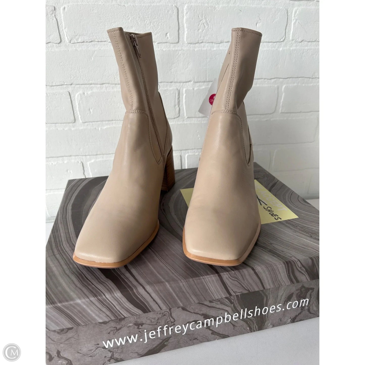 Boots Ankle Heels By Jeffery Campbell In Tan, Size: 9