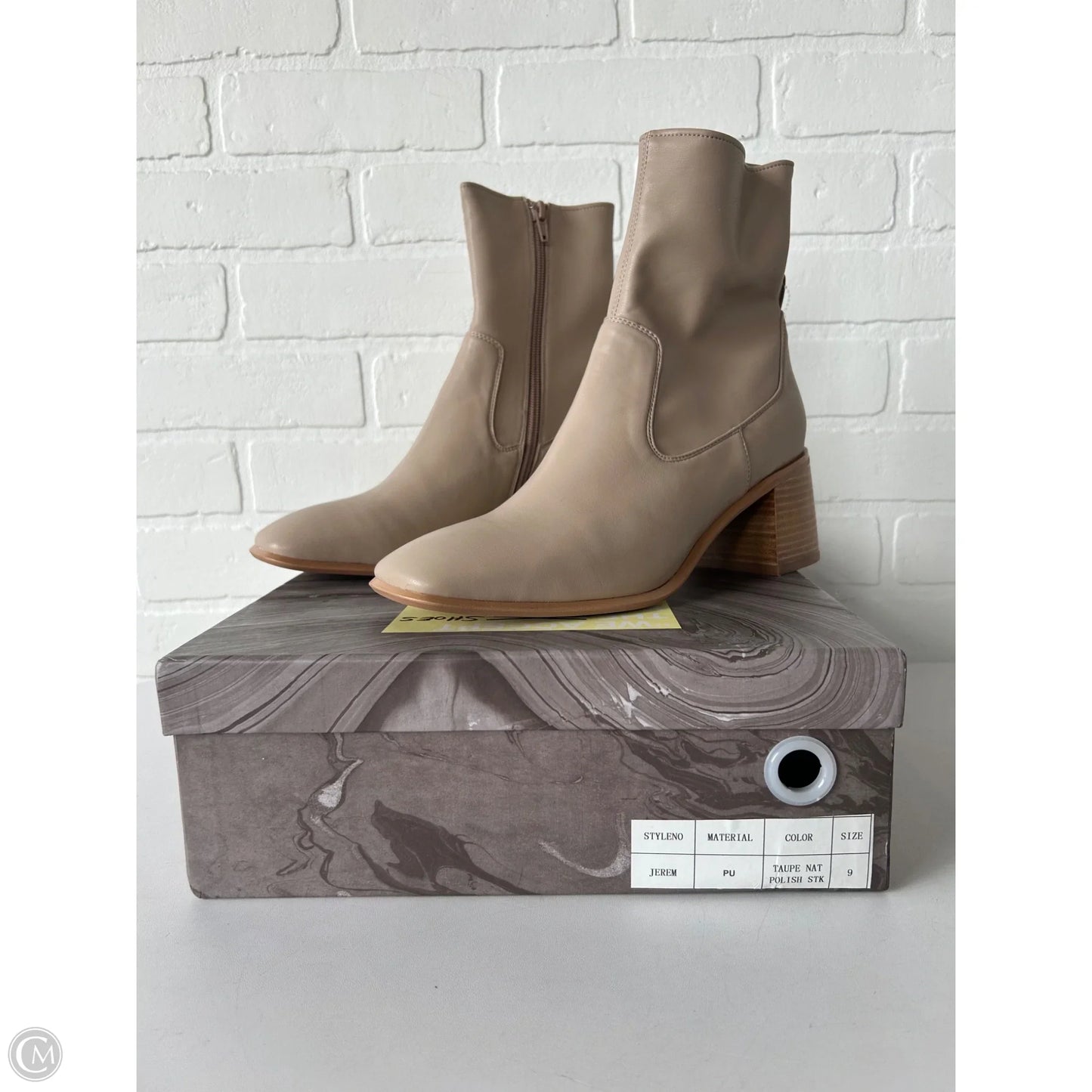 Boots Ankle Heels By Jeffery Campbell In Tan, Size: 9