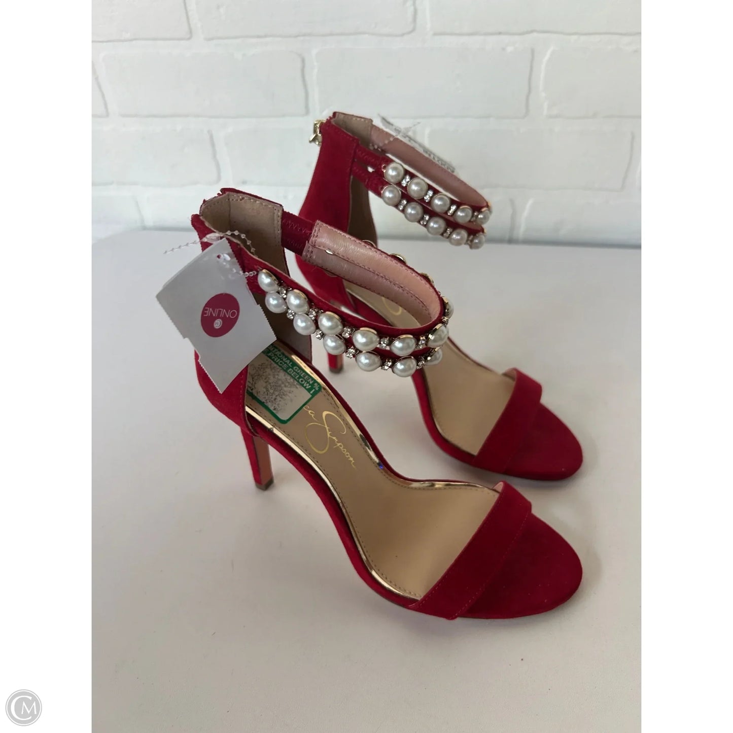Sandals Heels Stiletto By Jessica Simpson In Red, Size: 6