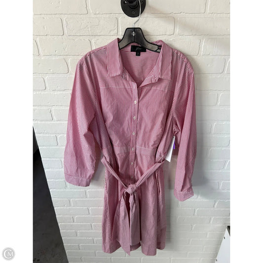 Dress Casual Midi By J. Crew In Red & White, Size: 2x