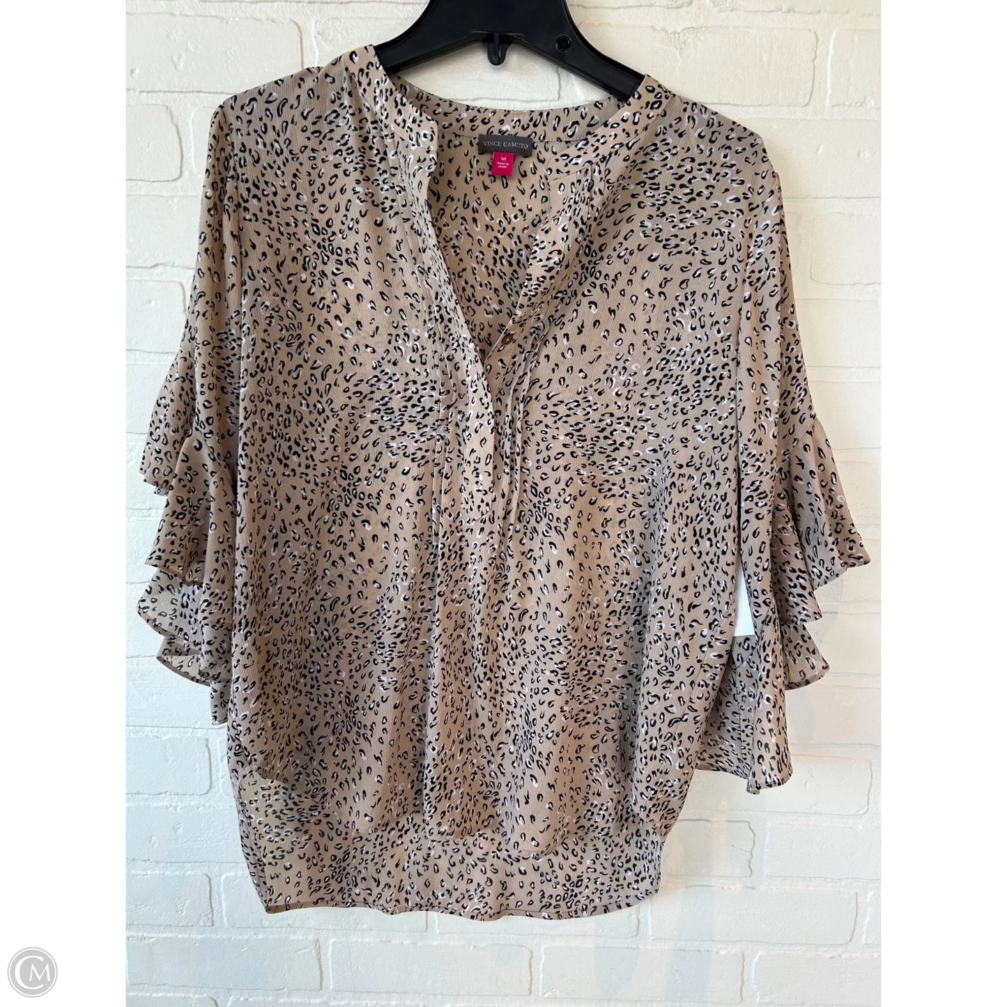 Top 3/4 Sleeve By Vince Camuto In Tan, Size: M