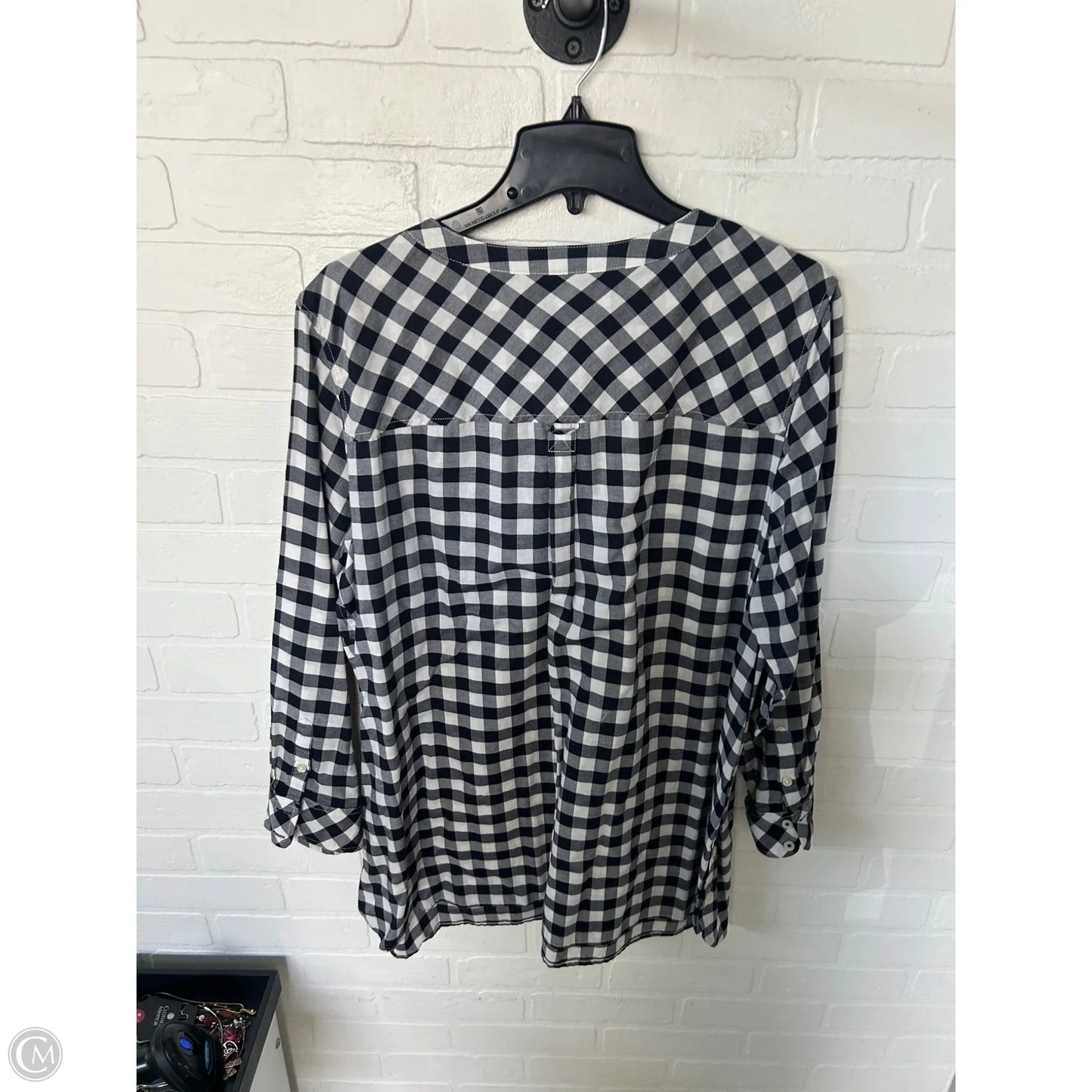 Top Long Sleeve By Talbots In Black & Cream, Size: 2x