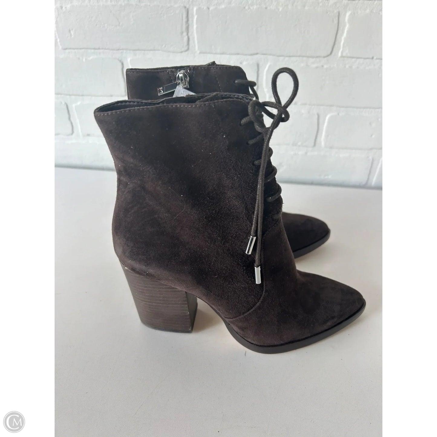 Boots Ankle Heels By Marc Fisher In Brown, Size: 5.5
