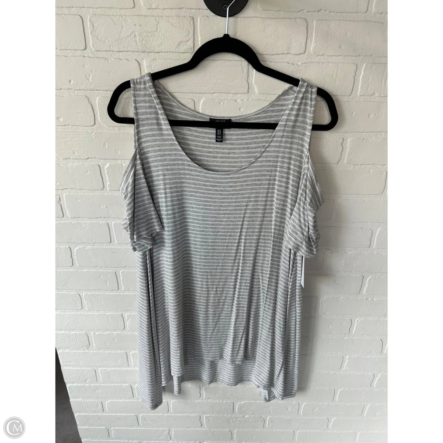 Top Short Sleeve By Jones New York In Grey & White, Size: 1x