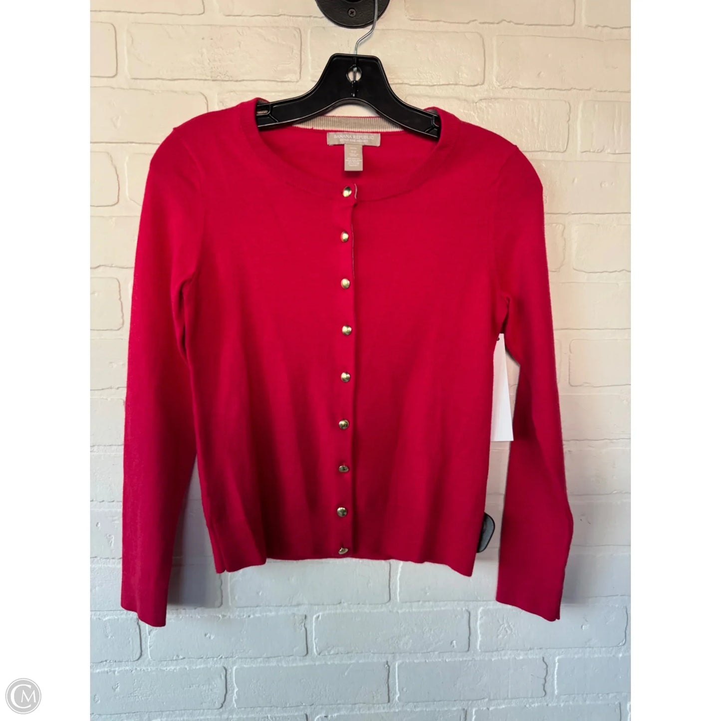Sweater Cardigan By Banana Republic In Red, Size: Xsp