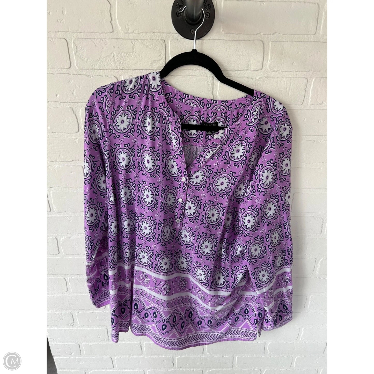 Top Long Sleeve By Talbots In Purple, Size: L
