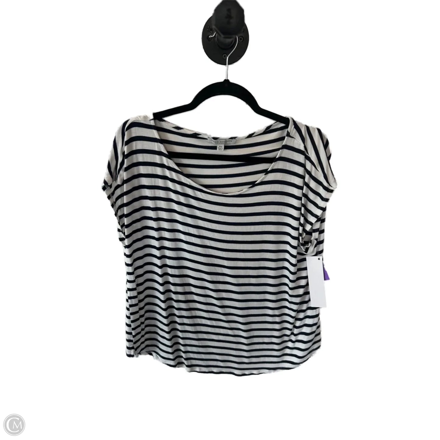 Top Short Sleeve Basic By Green Envelope In Black & White, Size: Xxl
