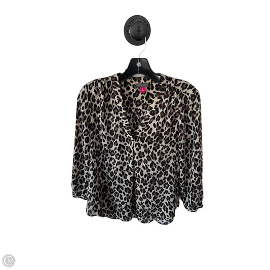 Top 3/4 Sleeve By Vince Camuto In Black & Cream, Size: S