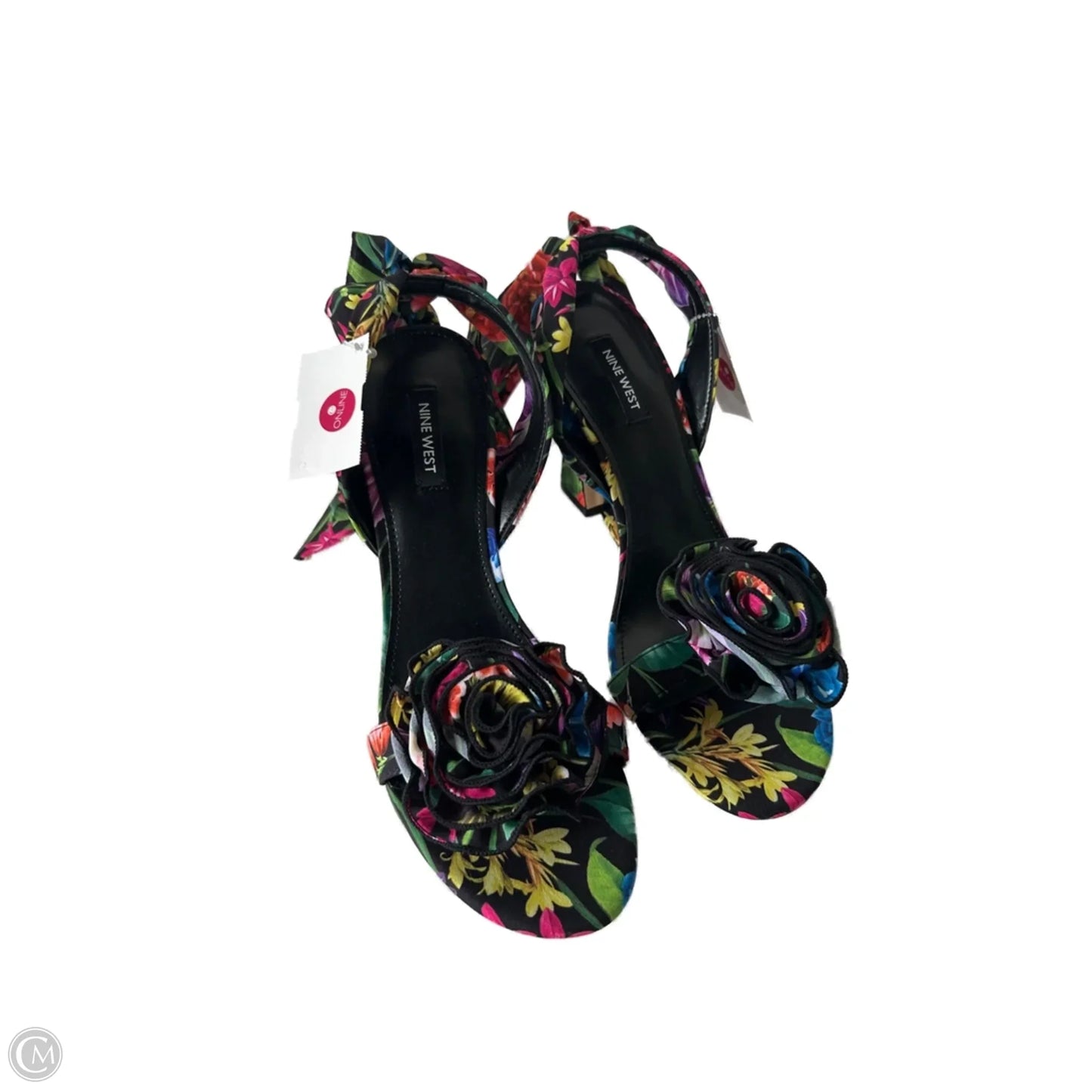 Sandals Heels Block By Nine West In Black, Size: 10