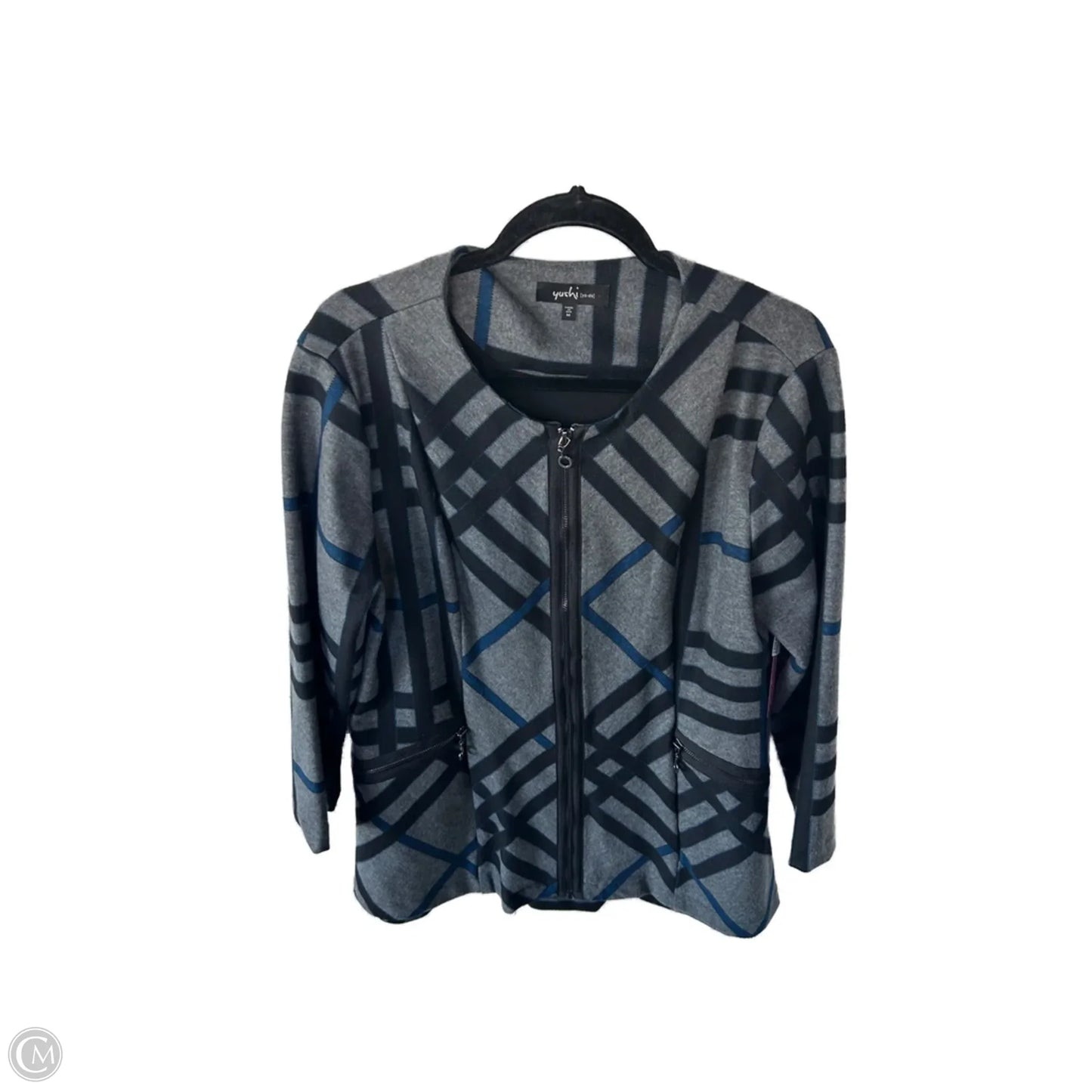 Blazer By Clothes Mentor In Black & Grey, Size: M